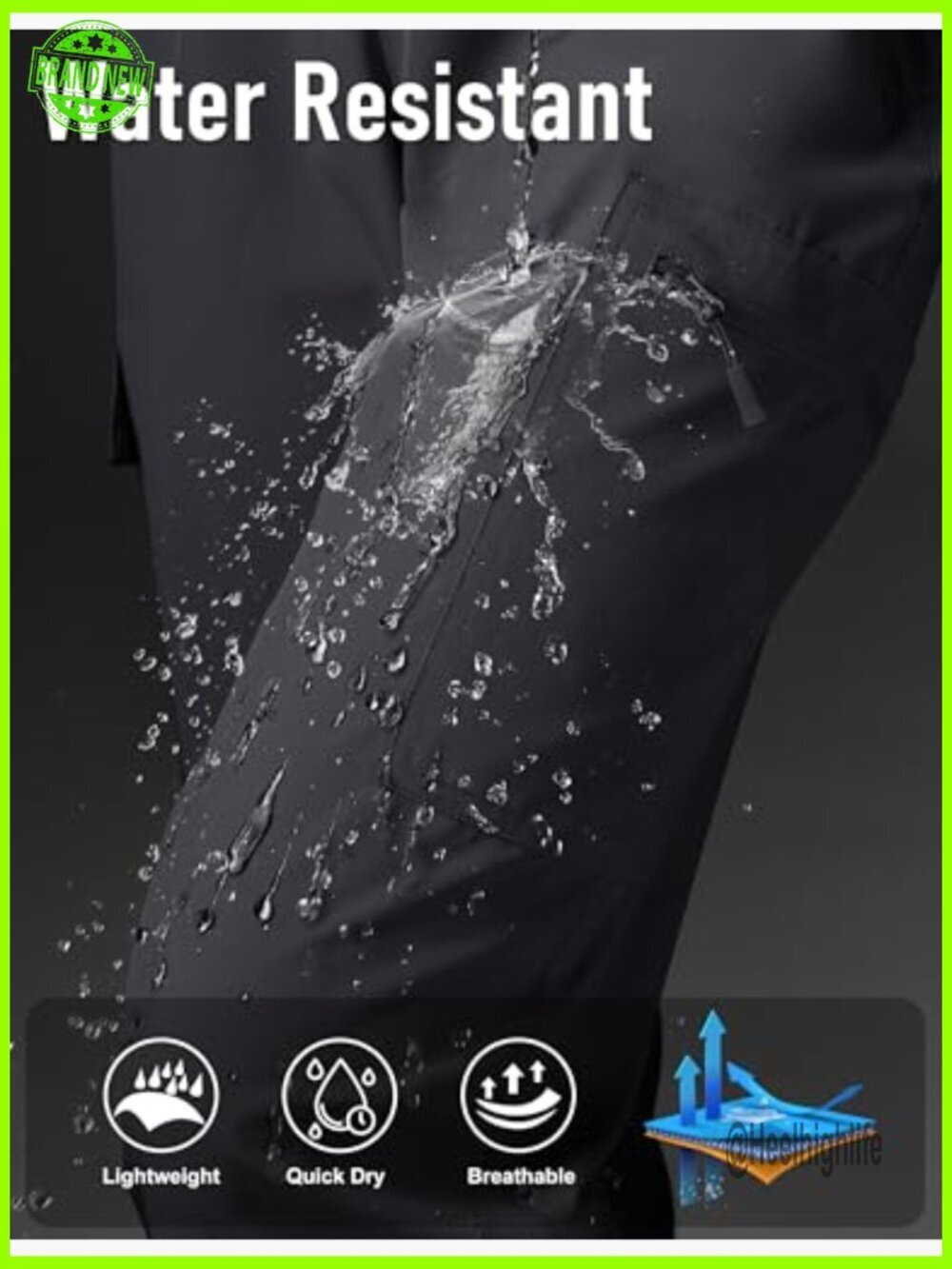 Lightweight Quick-Dry Cargo Joggers with Zipper Pockets for Hiking & Workout - Picture 3 of 7